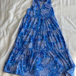 Lilly Pulitzer, Maxi, Blue Floral Kids Dress